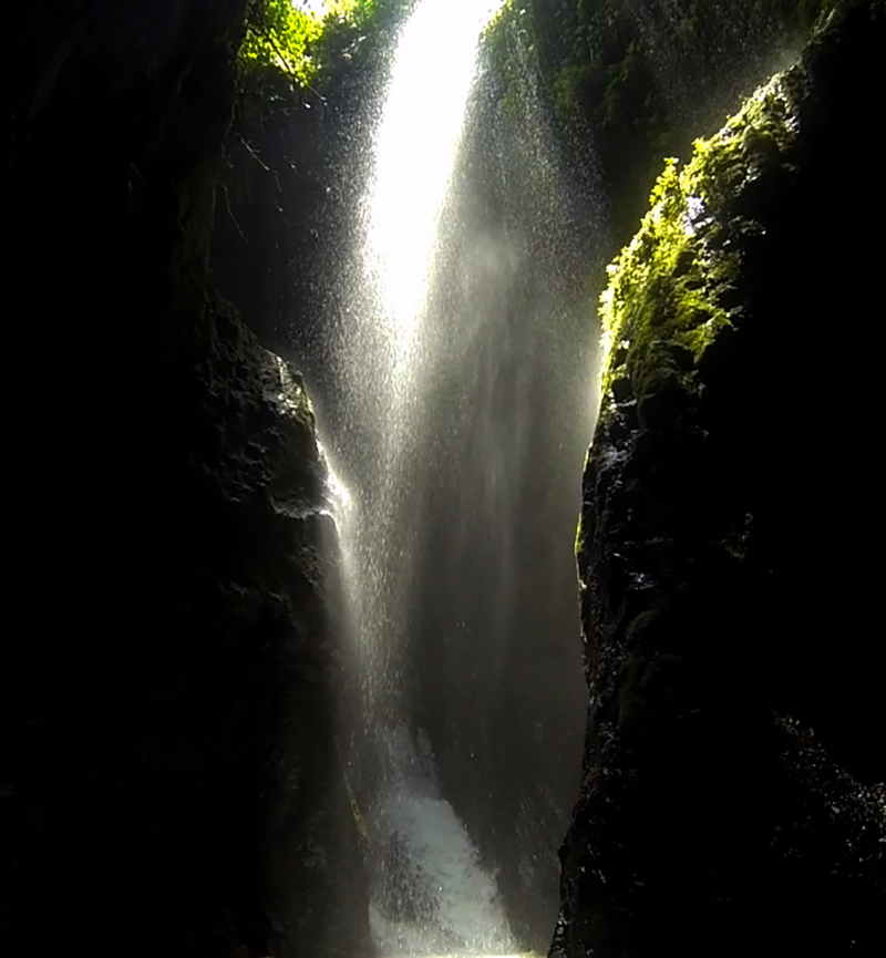 angel light Bali waterfall
